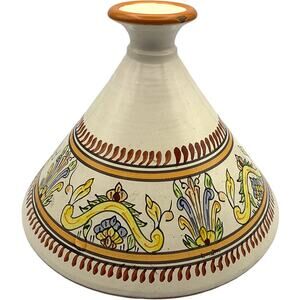 Le Souk Ceramique Tagine Hand-Painted Moroccan Ceramic Clay Cookware Lid Only